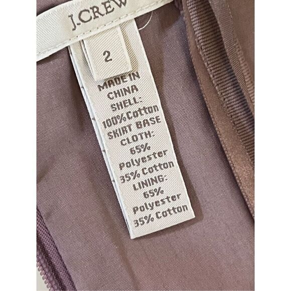 J. Crew Lilac Brynn Strapless 100% Cotton Cocktail Dress size 2 - Picture 8 of 8